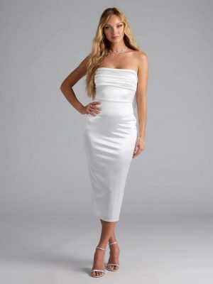 Renee Bow Satin Midi Dress
