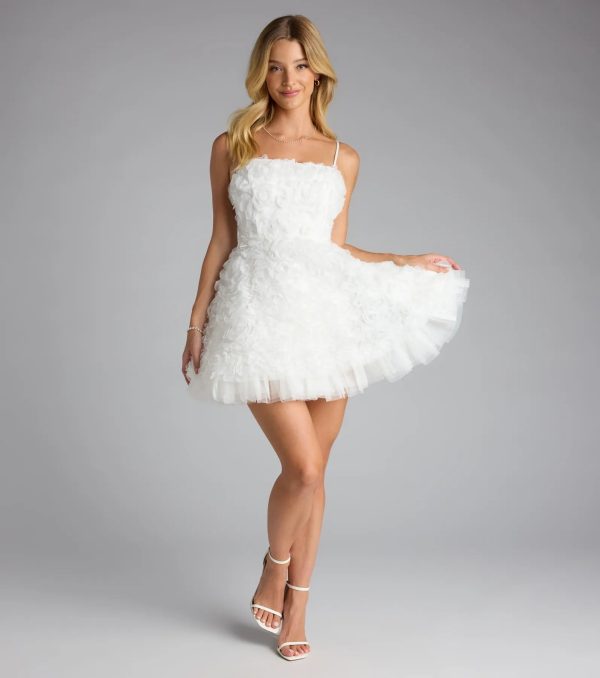 Hallie Rosette Lace-Up Skater Dress - Image 3