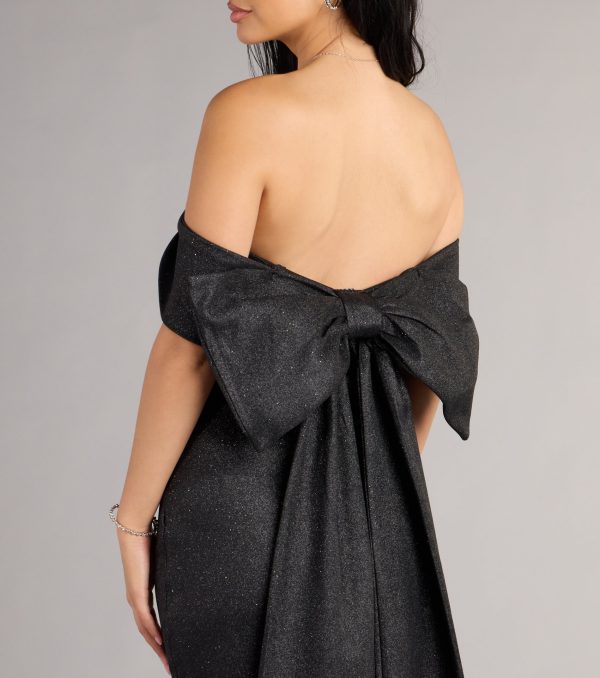 Lucinda Glitter Bow Mini Dress - Image 3