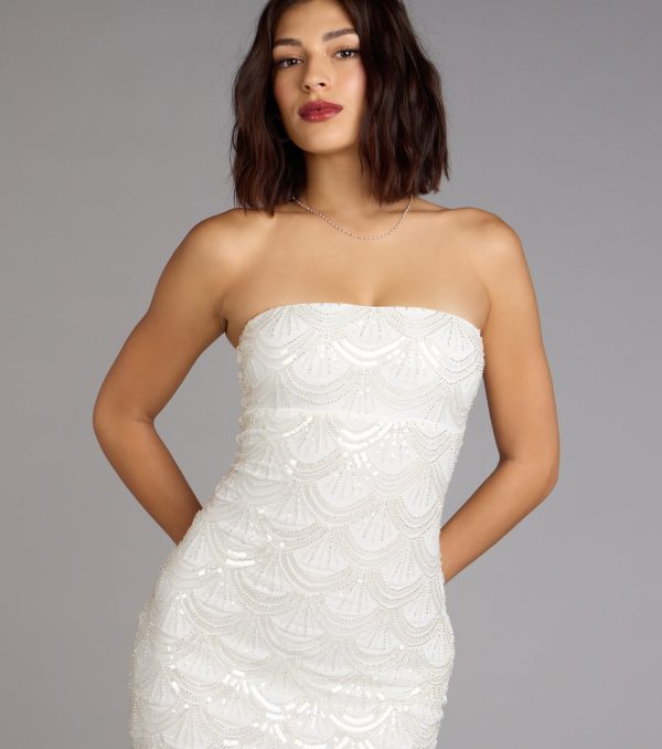 Lilah Beaded Scallop Mini Dress - Image 8