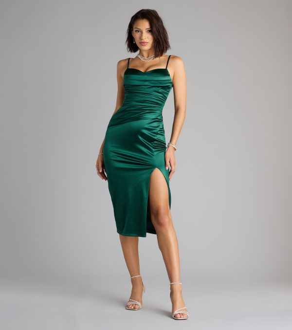 Melody Satin Slit Midi Formal Dress - Image 8
