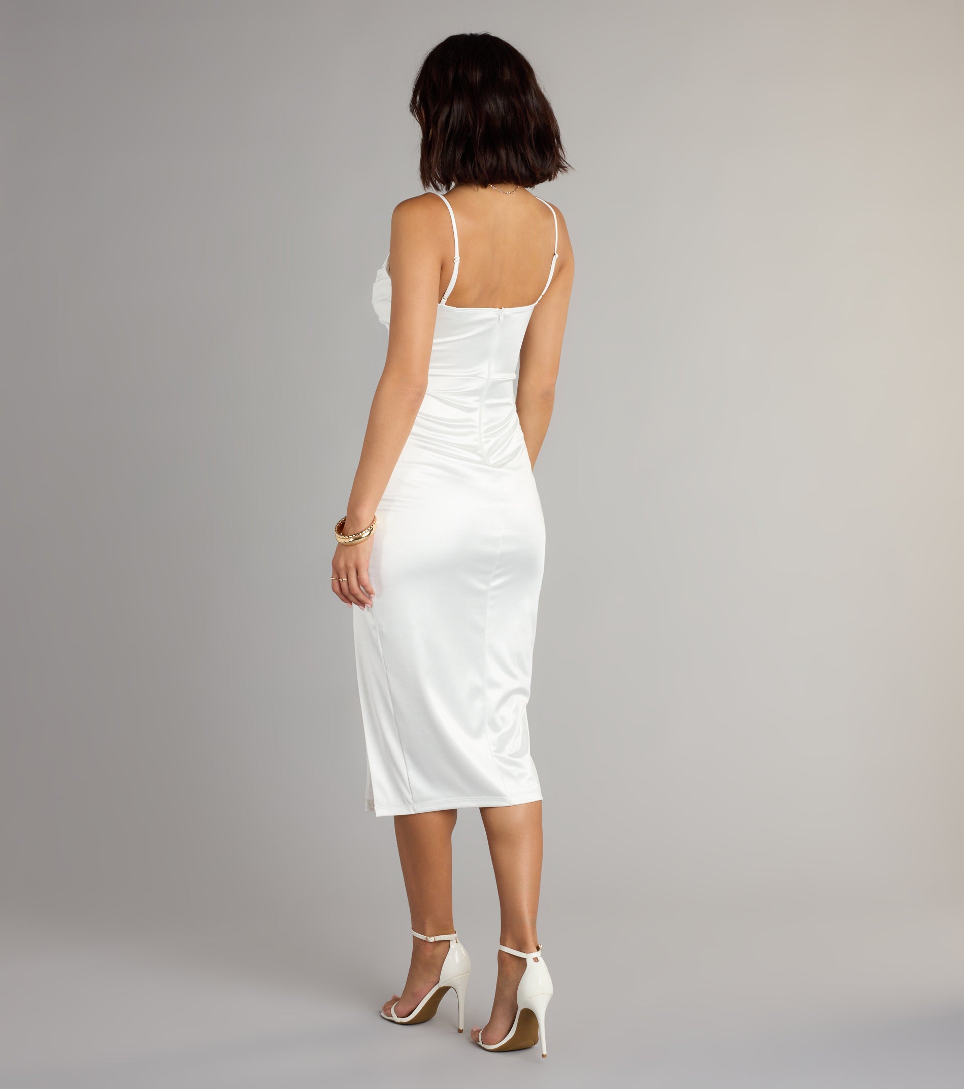 Melody Satin Slit Midi Formal Dress - Image 10