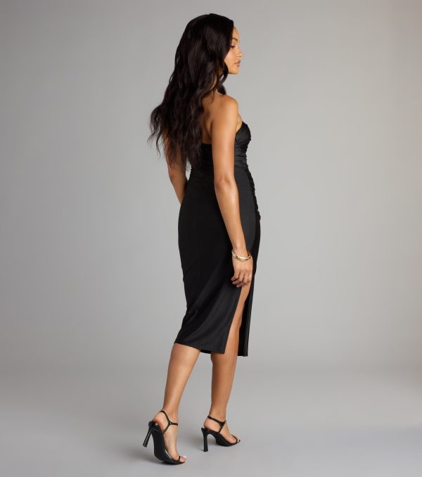 Dianna Strapless Slit Midi Formal Dress - Image 6