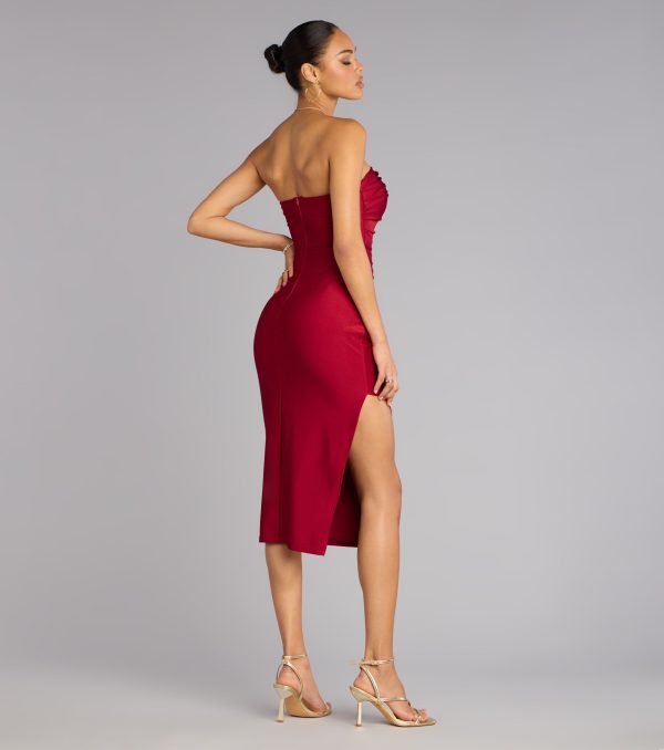 Dianna Strapless Slit Midi Formal Dress - Image 10