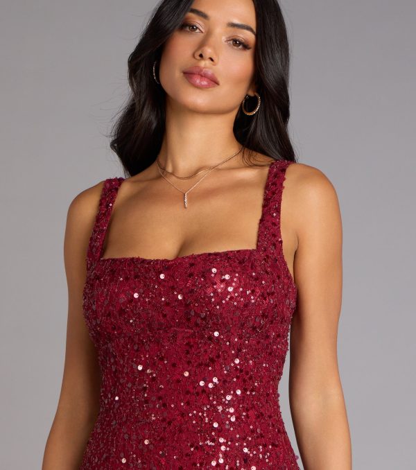 Clarice Sequin Beaded Lace A-Line Mini Dress - Image 13