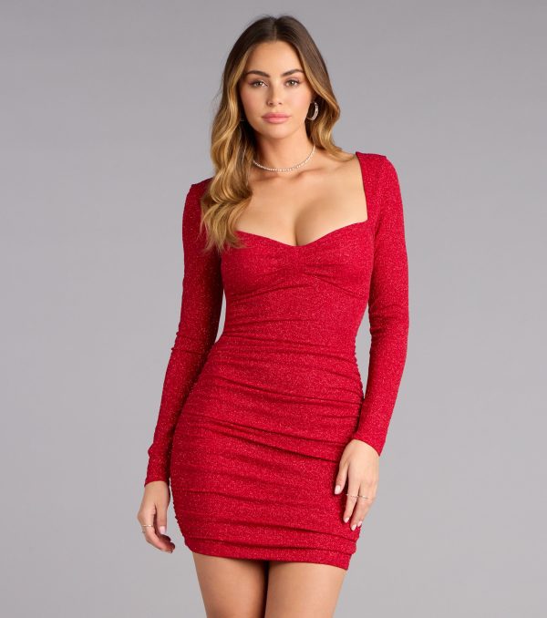 Mary Glitter Long Sleeve Mini Dress - Image 5