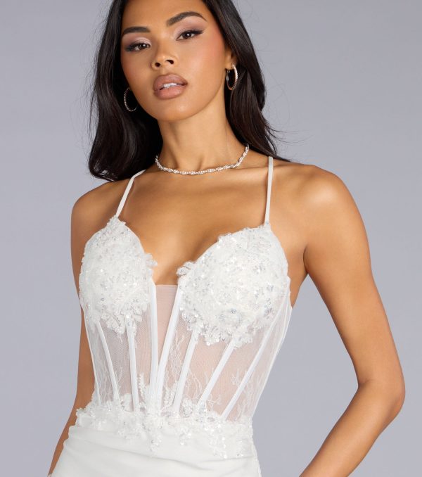 Livia Sequin Floral Embroidered Corset Mini Dress - Image 4