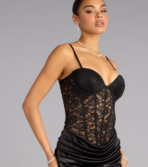 Sheryl Lace Corset Satin Mini Dress - Image 4