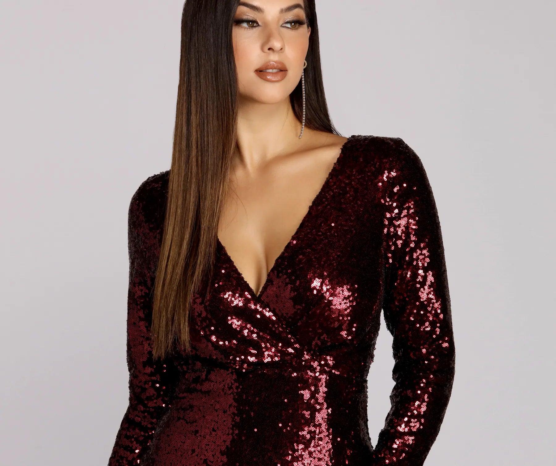 Linley Sequined Surplice Midi Dress - Image 2