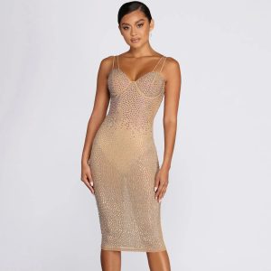 Tarryn Bring the Sparkle Heat Stone Midi Dress