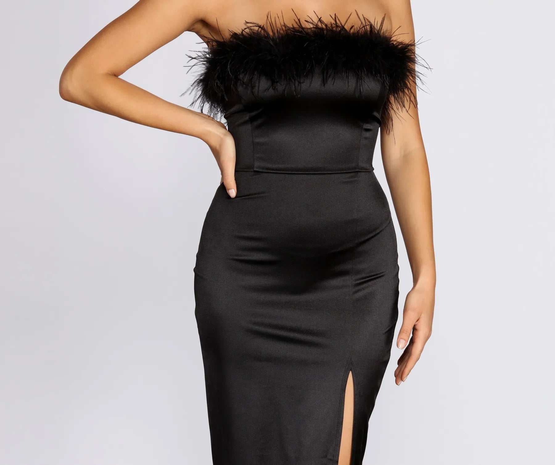 Robin Formal Satin Midi Dress - Image 3