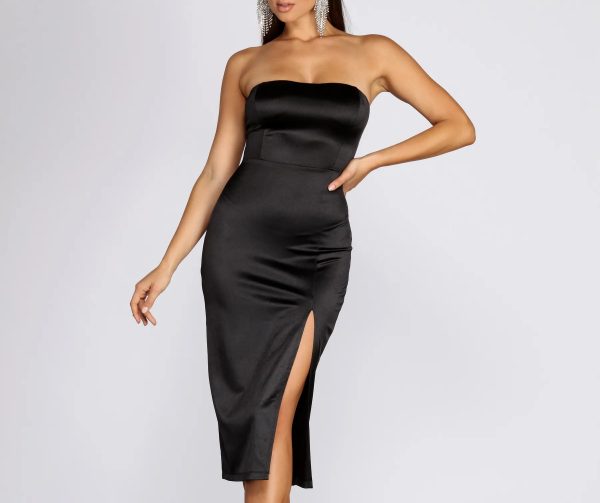 Robin Formal Satin Midi Dress - Image 5