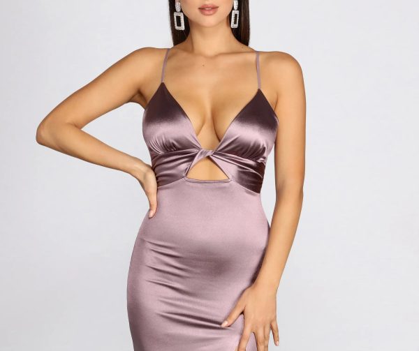 Mia Formal Satin Midi Dress - Image 12