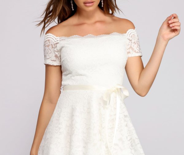 Mackenzie Off The Shoulder Lace Party Dress - Image 3