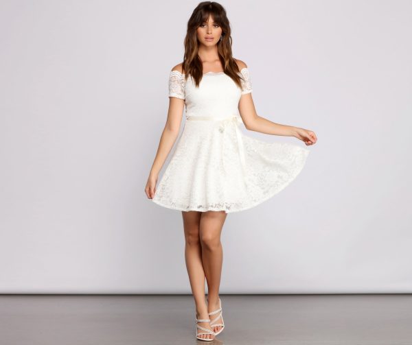 Mackenzie Off The Shoulder Lace Party Dress - Image 4