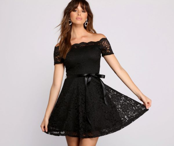 Mackenzie Off The Shoulder Lace Party Dress - Image 5