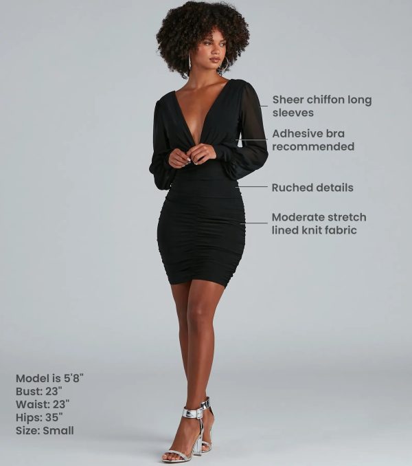 Amaria Formal Ruched Chiffon Mini Dress - Image 5