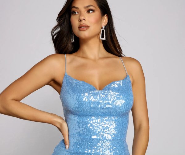 Allie Formal Sequin Open Back Dress - Image 8