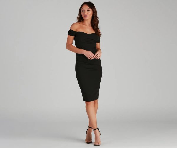 Quinn Formal Off The Shoulder Midi Dress - Image 4