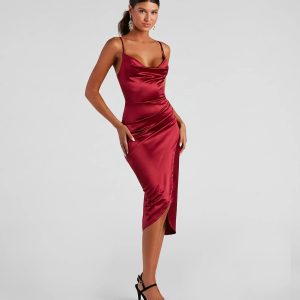Angelina Sleeveless Wrap-Front Midi Dress
