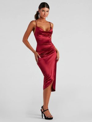 Angelina Sleeveless Wrap-Front Midi Dress