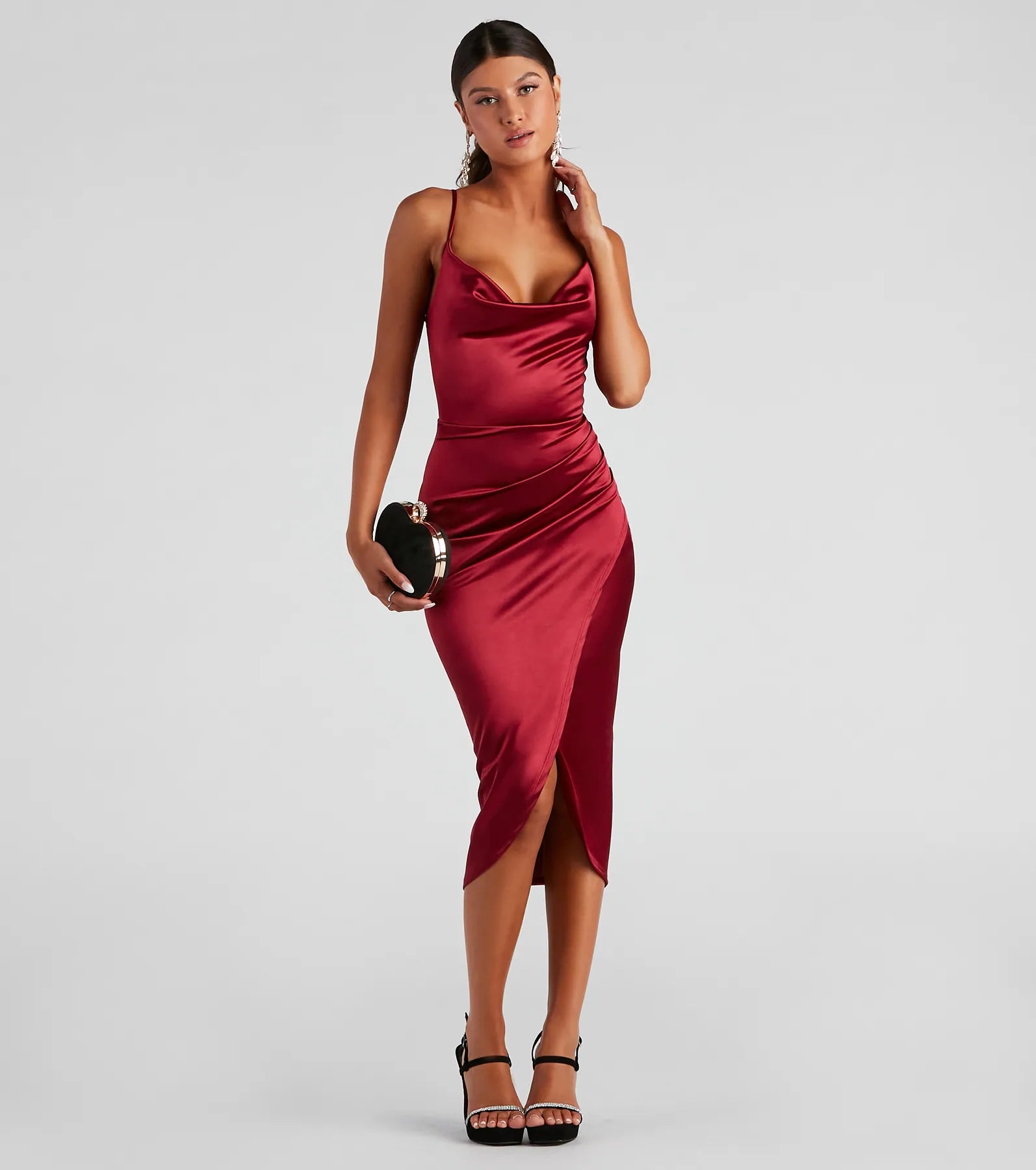 Angelina Sleeveless Wrap-Front Midi Dress - Image 3