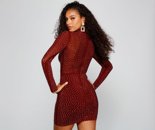 Renata Formal Heat Stone Illusion Mini Dress - Image 10
