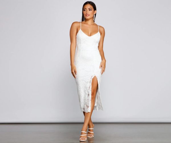 Seraphina Formal Sleeveless Lace Midi Dress - Image 5