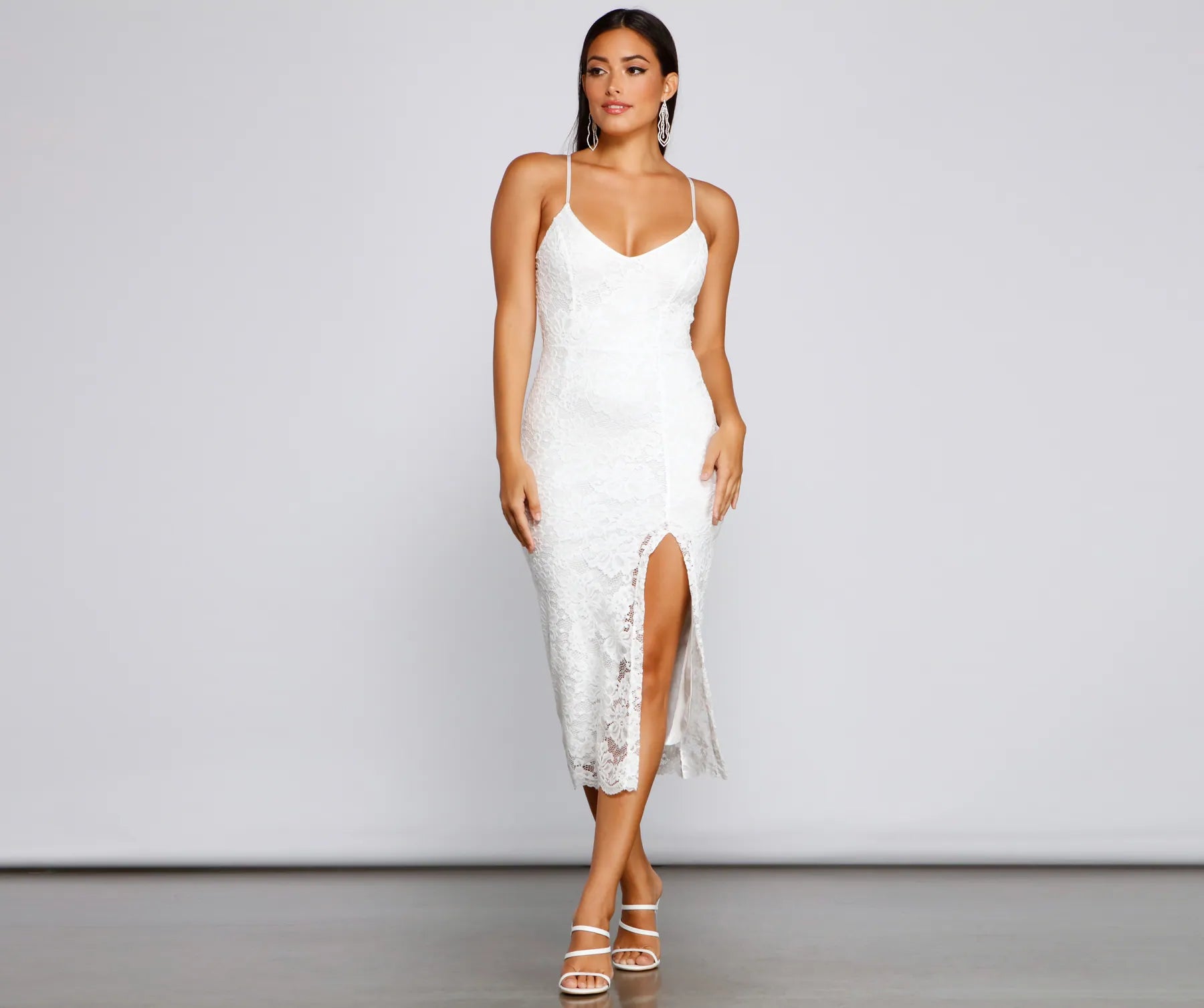 Seraphina Formal Sleeveless Lace Midi Dress - Image 5