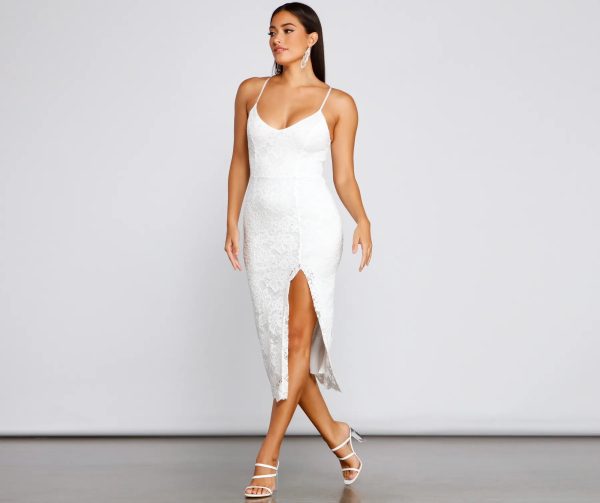 Seraphina Formal Sleeveless Lace Midi Dress - Image 8