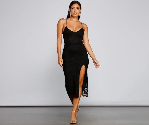 Seraphina Formal Sleeveless Lace Midi Dress - Image 4