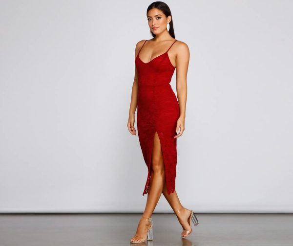 Seraphina Formal Sleeveless Lace Midi Dress - Image 9