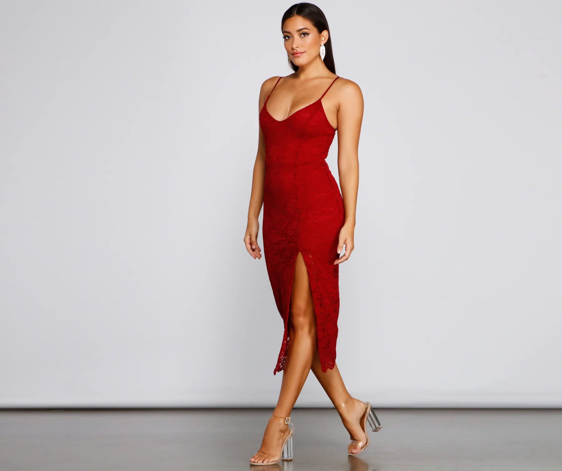 Seraphina Formal Sleeveless Lace Midi Dress - Image 9