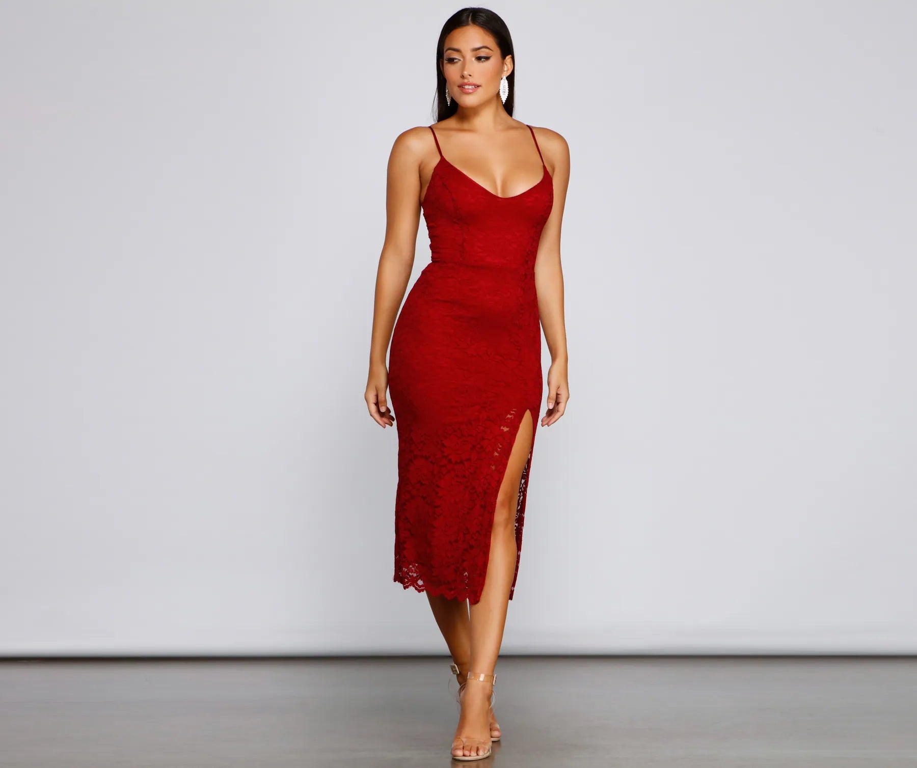 Seraphina Formal Sleeveless Lace Midi Dress - Image 12