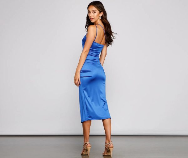 Aleena Satin Midi Dress - Image 5
