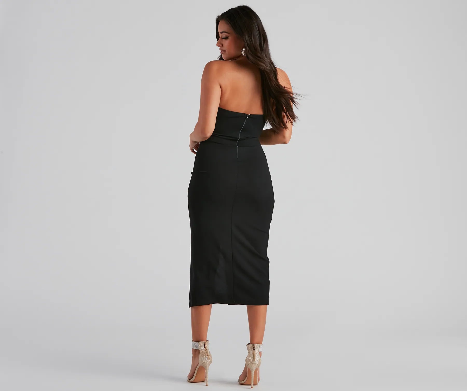 Zadie Formal High-Slit Midi Dress - Image 6