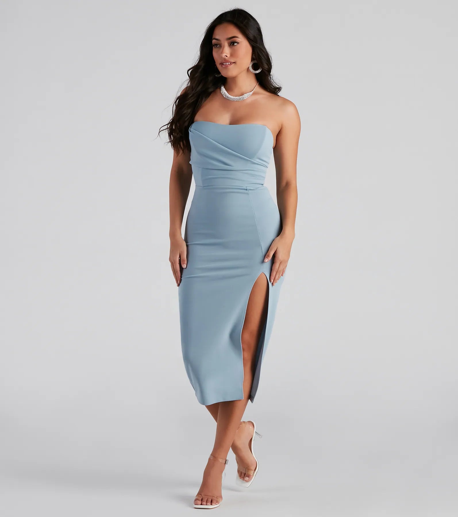 Zadie Formal High-Slit Midi Dress - Image 2