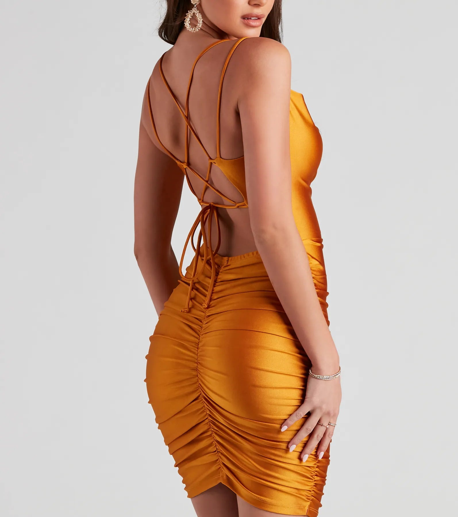 Dani Sleek Strappy Back Mini Dress - Image 2