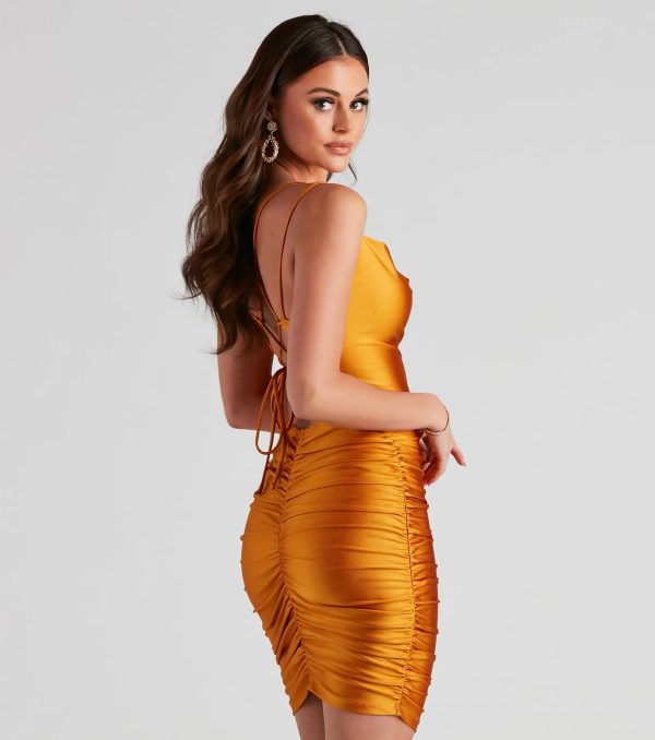 Dani Sleek Strappy Back Mini Dress - Image 4