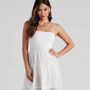 Willa Flocked Velvet Party Dress
