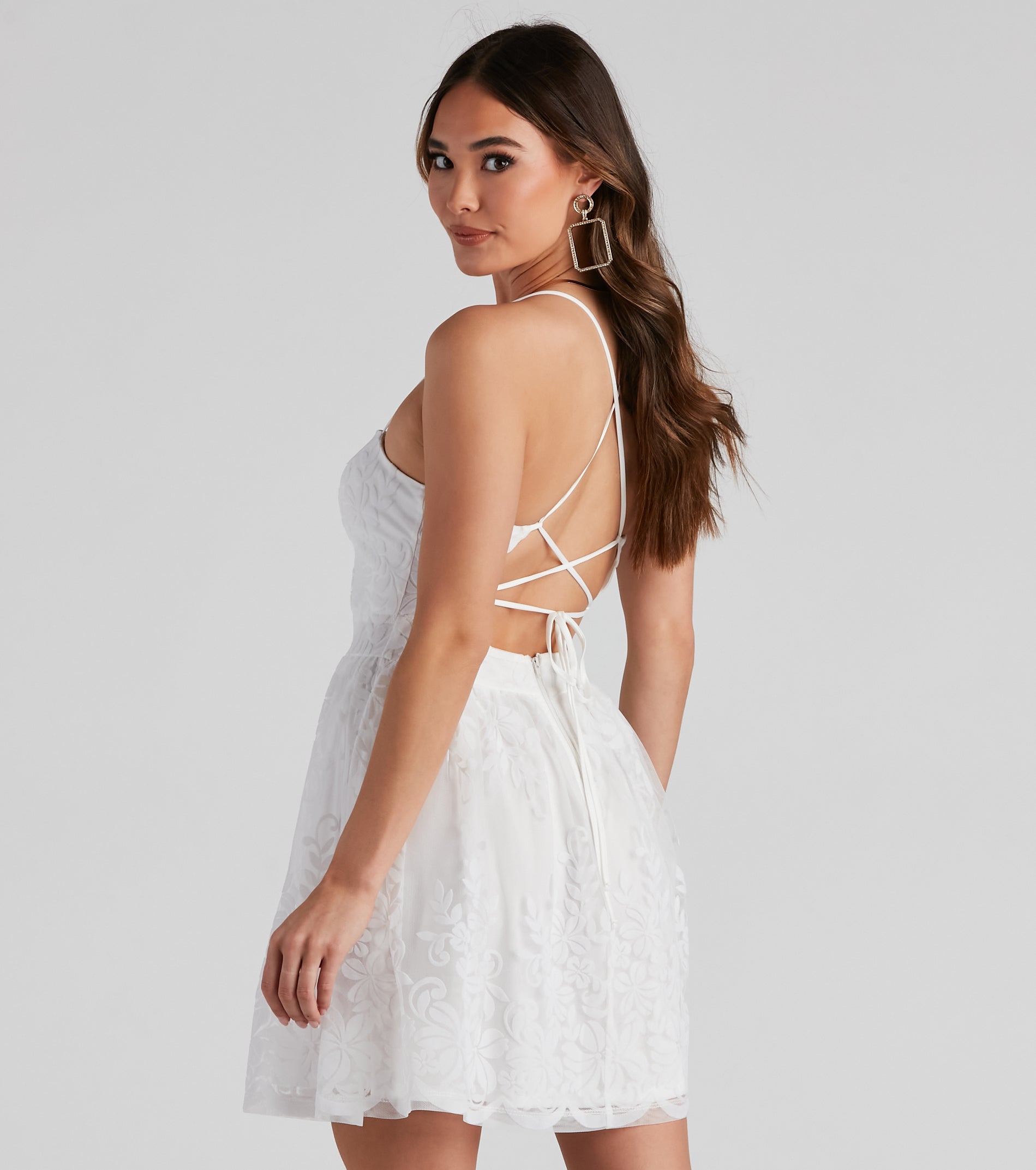 Willa Flocked Velvet Party Dress - Image 2