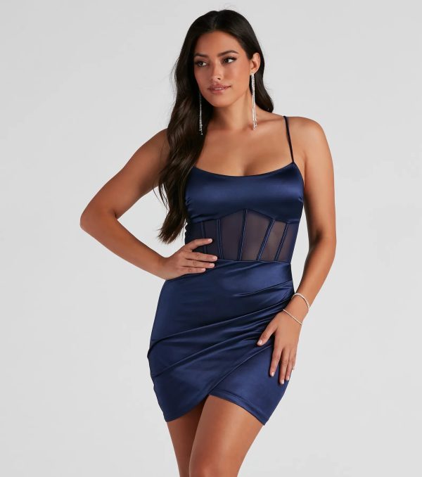 Paris Satin Corset Mini Dress - Image 5