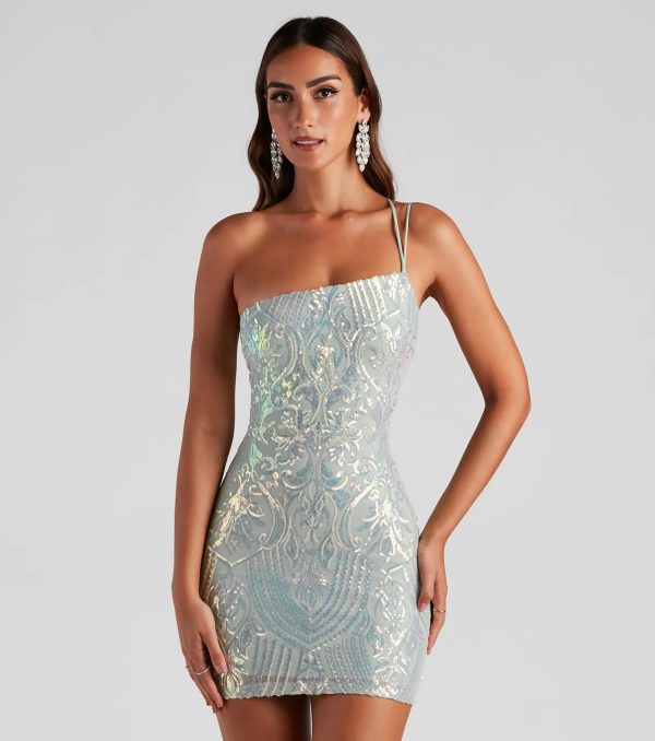Karla Sequin Iridescent Bodycon Party Dress - Image 7