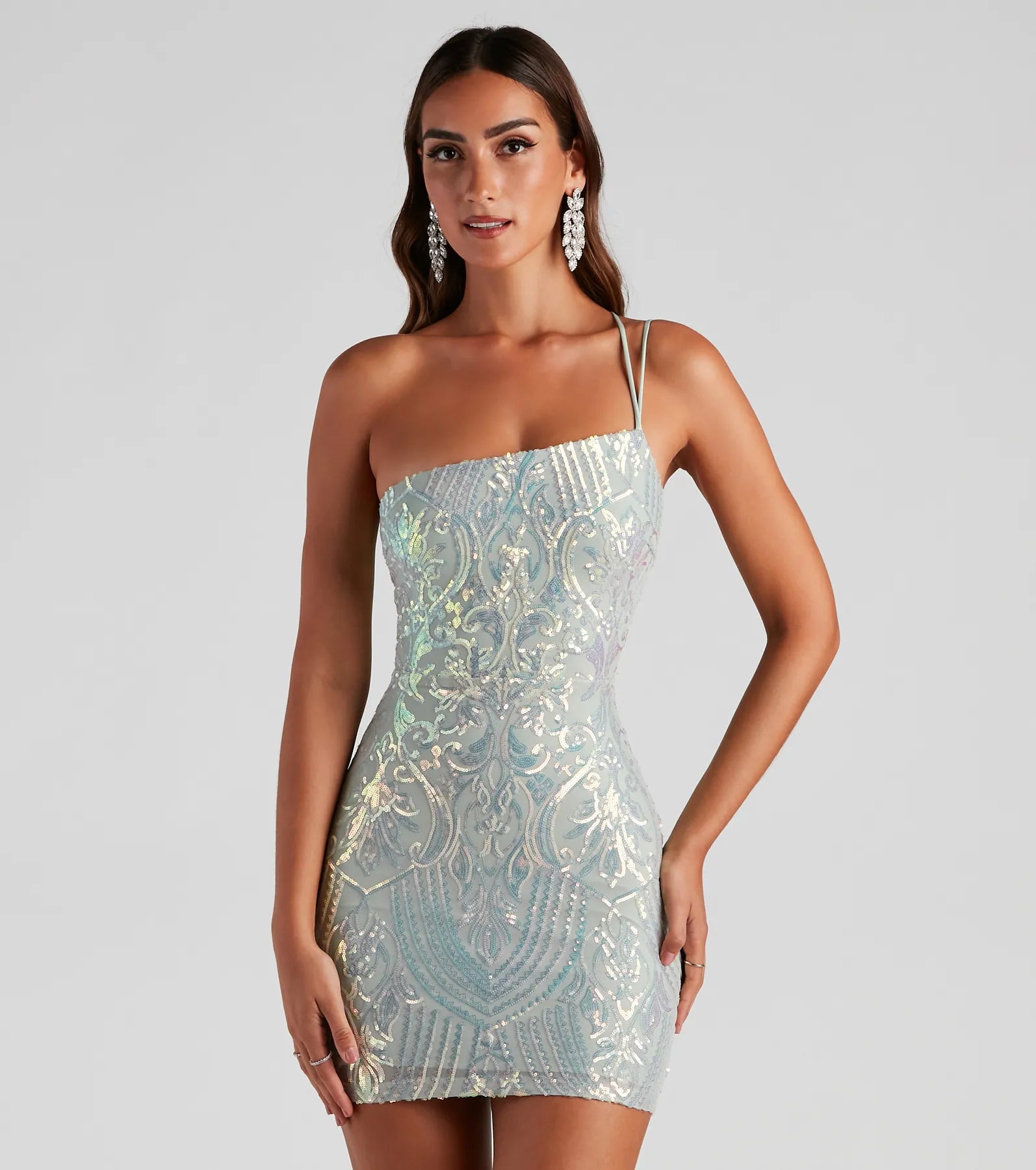 Karla Sequin Iridescent Bodycon Party Dress - Image 7