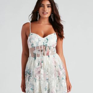 Gabriella Floral Mesh Party Dress