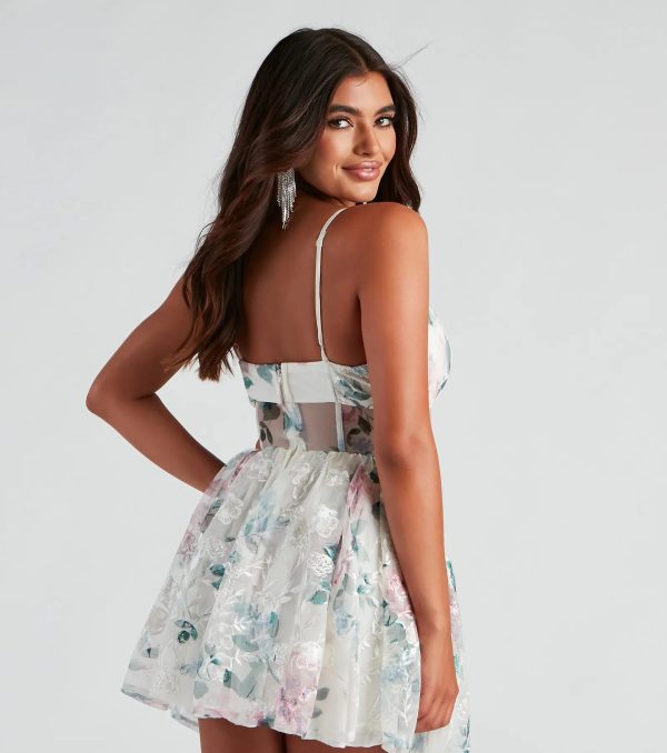 Gabriella Floral Mesh Party Dress - Image 2