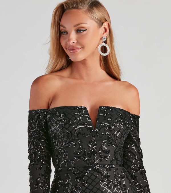 Miranda Sequin Feather Short Dress - Image 4