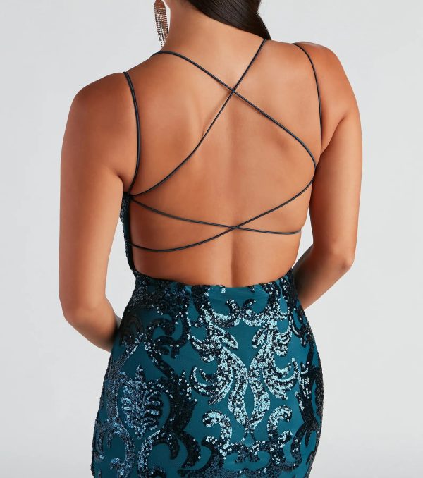 Karina Formal Sequin Cross-Back Mini Dress - Image 8