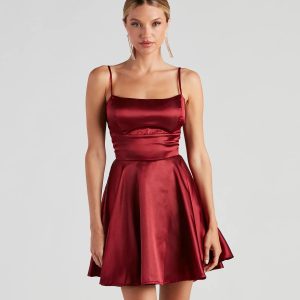 Aspen Woven Satin Party Dress