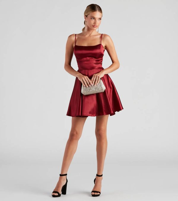 Aspen Woven Satin Party Dress - Image 3